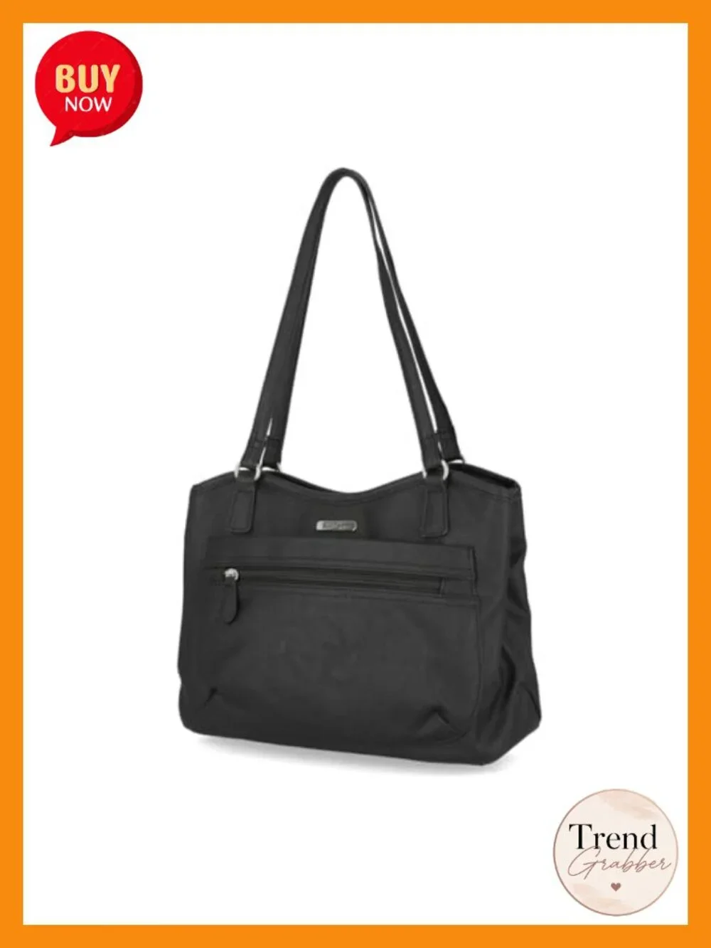 Vegan Leather Divided Tote Bag with Multiple Pockets